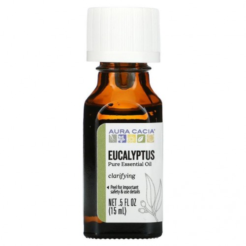 Aura Cacia, 순수 에센셜 오일, 유칼립투스, 15 ml (0.5 fl oz)
