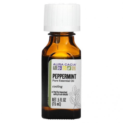 Aura Cacia, 퓨어 에센셜 오일, 페퍼민트, 15ml(0.5fl oz)