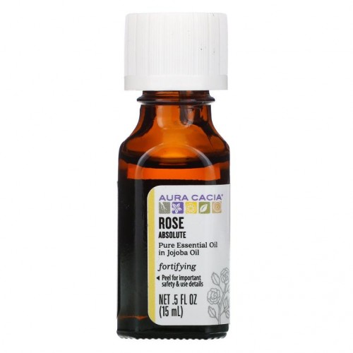 Aura Cacia, 순수 에센셜 오일, 장미 앱솔루트, 15ml(0.5fl oz)