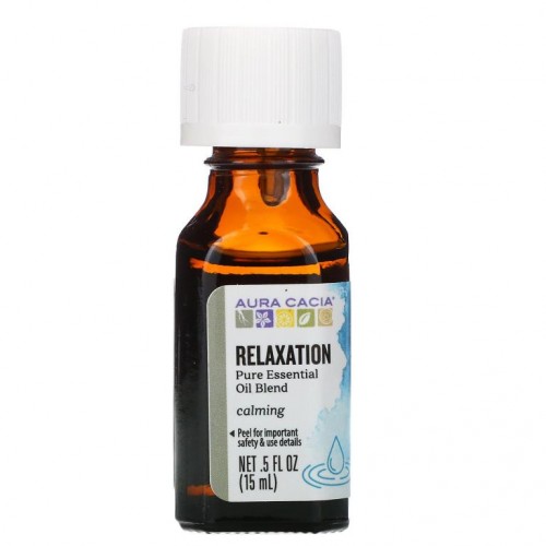 Aura Cacia, 순수 에센셜 오일 혼합물, 릴랙세이션, 15ml(0.5fl oz)