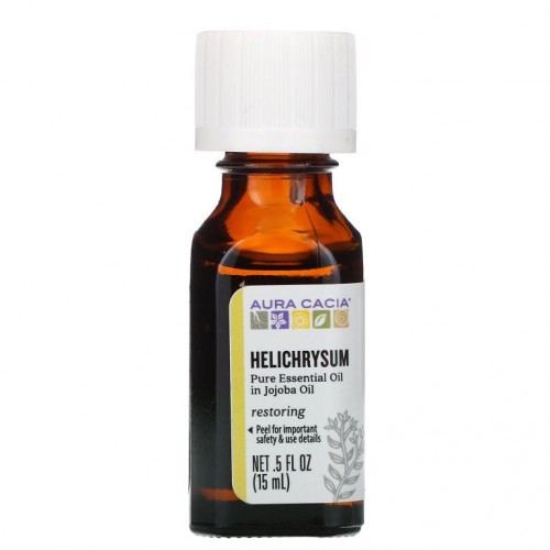 Aura Cacia, 순수 에센셜 오일, 헬리크리섬, 15ml(0.5fl oz)