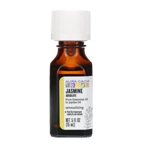 Aura Cacia, 퓨어 에센셜 오일, 자스민 앱솔루트, 15ml(0.5fl oz)