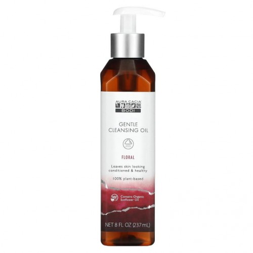 Aura Cacia, 젠틀 클렌징 오일, 플로럴, 237ml (8 fl oz)