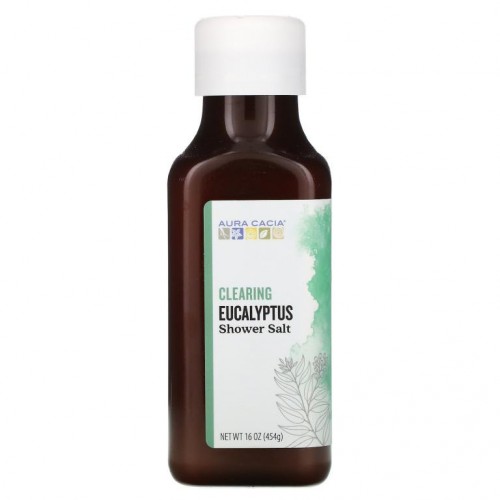 Aura Cacia, 샤워 소금, 클리어링 유칼립투스, 454g (16 oz)