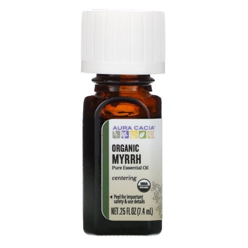 Aura Cacia, 퓨어 에센셜 오일, 유기농 몰약, 7.4ml(0.25fl oz)