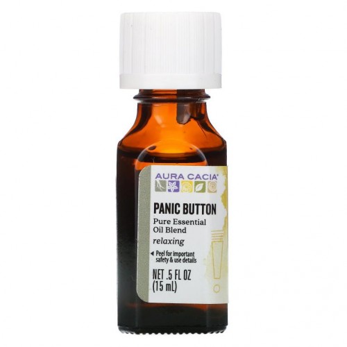 Aura Cacia, 순수 에센셜 오일 혼합물, Panic Button, 15ml(0.5fl oz)