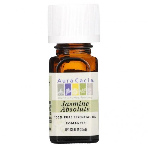 Aura Cacia, 100% 순수 에센셜 오일, 자스민 앱솔루트, 3.7ml(0.125fl oz)