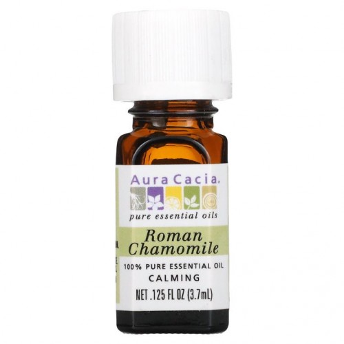 Aura Cacia, 100% 순수 에센셜 오일, 로만 캐모마일, 3.7ml(0.125fl oz)
