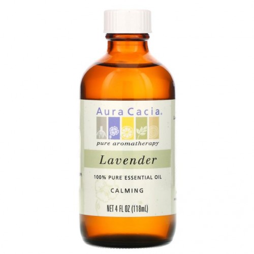 Aura Cacia, 100% 퓨어 에센셜 오일, 라벤더, 4 액량 온스 (118 ml)