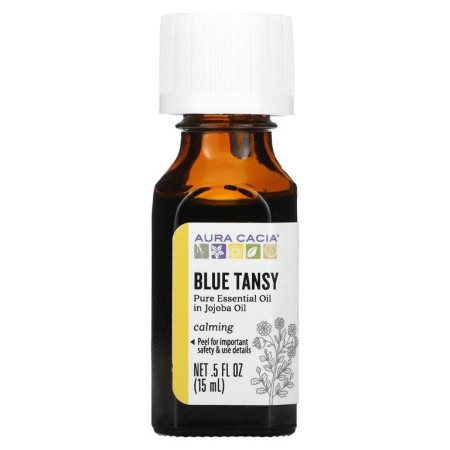 Aura Cacia, 호호바 오일 속에 순수 에센셜 오일, 블루 탠지, 15ml(0.5fl oz)