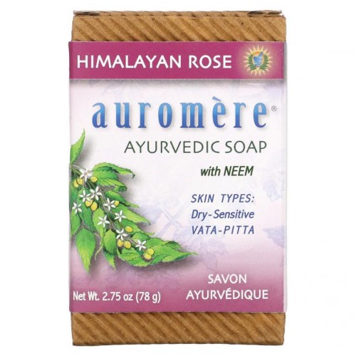 Auromere, 아유르베다 비누, 님 함유, 히말라야 장미, 78g(2.75oz)