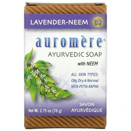 Auromere, 님 함유 아유르베다 비누, 라벤더-님 함유, 78g(2.75oz)