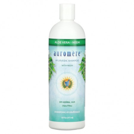 Auromere, 인도 멀구슬나무가 함유된 아유베딕 샴푸, 알로에베라, 473ml(16fl oz)