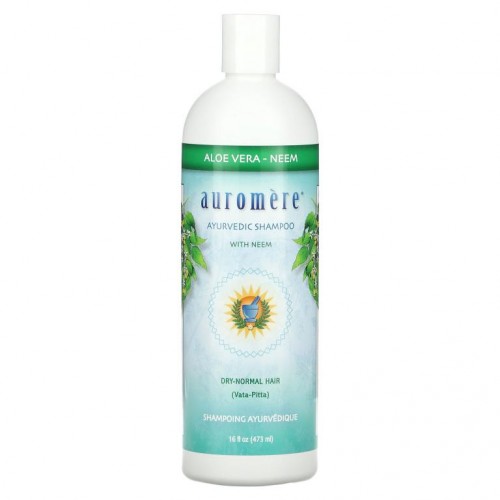 Auromere, 인도 멀구슬나무가 함유된 아유베딕 샴푸, 알로에베라, 473ml(16fl oz)