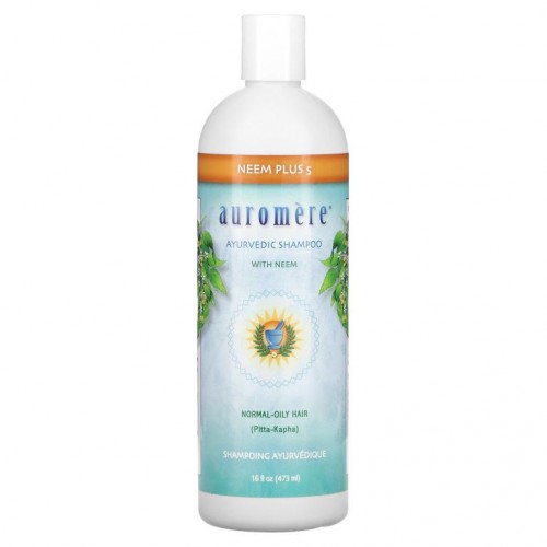 Auromere, 인도 멀구슬나무 함유 아유르베딕 샴푸, Neem Plus 5, 473ml(16fl oz)