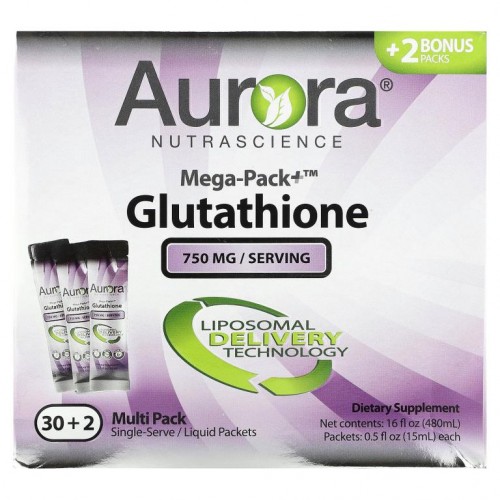 Aurora Nutrascience, Maga-Pack+ 글루타치온, 750mg, 32팩, 팩당 15ml(0.5fl oz)