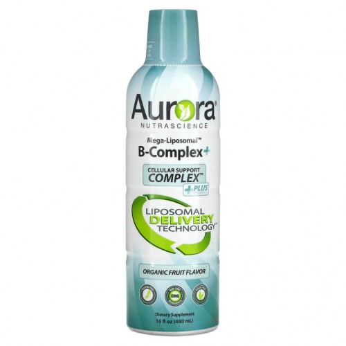Aurora Nutrascience, Mega-Liposomal B-Complex+, 유기농 과일 맛, 480ml(16fl oz)