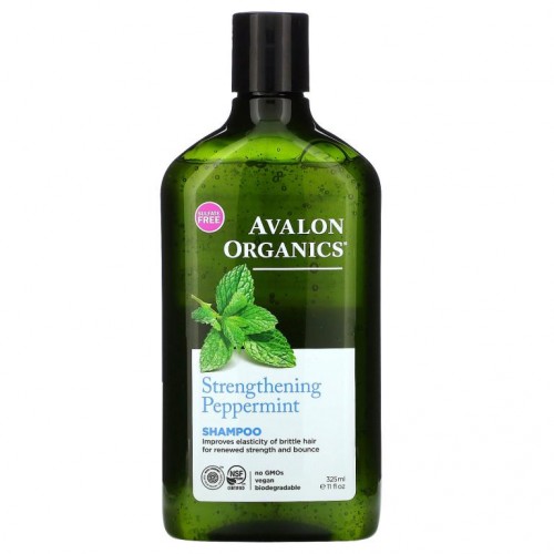 Avalon Organics, 샴푸, 스트렝스닝, 페퍼민트, 325ml(11fl oz)