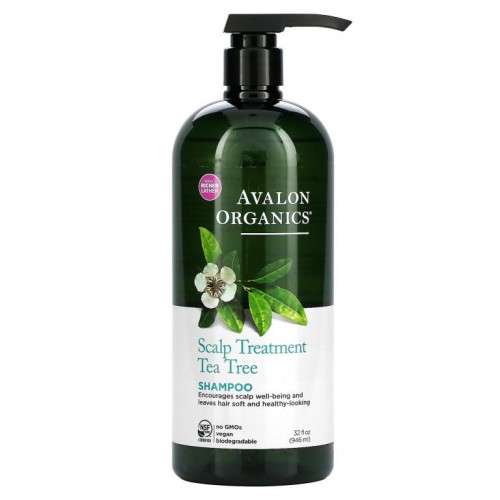 Avalon Organics, 샴푸, 두피 트리트먼트, 티트리, 946ml(32fl oz)