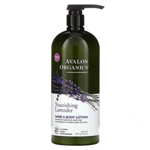 Avalon Organics, 핸드 & 바디 로션, 영양이 풍부한 라벤더, 32 oz (907 g)