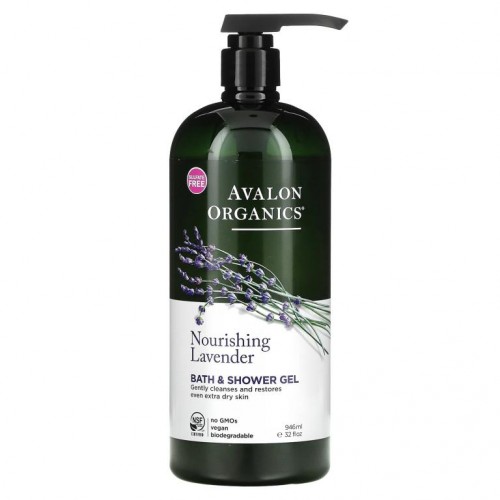Avalon Organics, 배스 & 샤워젤, 너리싱 라벤더, 946ml(32fl oz)