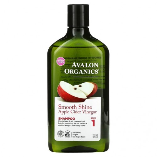 Avalon Organics, Shampoo, Smooth Shine, Step 1, Apple Cider Vinegar, 11 fl oz (325 ml)