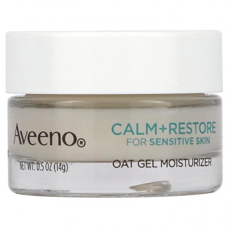 Aveeno, 진정 + 회복, 오트 젤 모이스처라이저, 무향, 체험용 사이즈, 14g (0.5 oz)