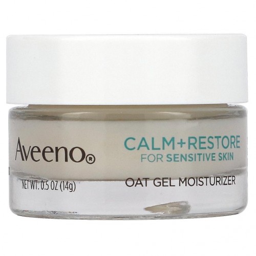 Aveeno, 진정 + 회복, 오트 젤 모이스처라이저, 무향, 체험용 사이즈, 14g (0.5 oz)