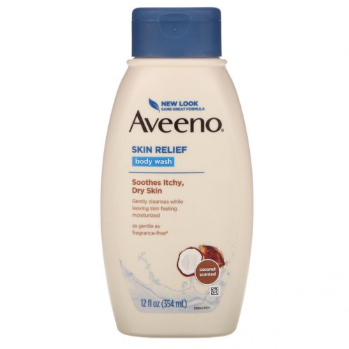 Aveeno, 피부 진정, 은은한 향 바디워시, 코코넛 영양, 354ml(12fl oz)