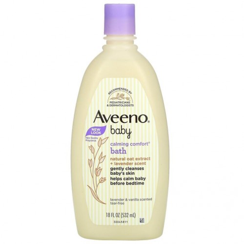 Aveeno, 아기용, 카밍 컴포트 배스, 라벤더 & 바닐라, 532ml(18fl oz)