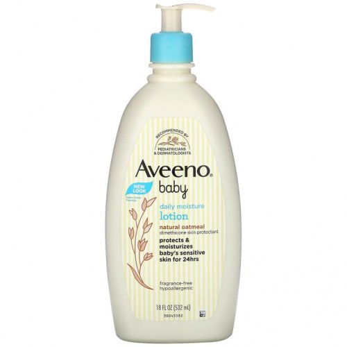Aveeno, 아기용, 데일리 모이스처 로션, 무향, 532ml(18fl oz)