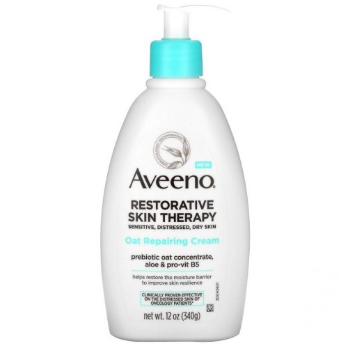 Aveeno, 피부 회복 테라피, 오트 리페어링 크림, 340g (12 oz)
