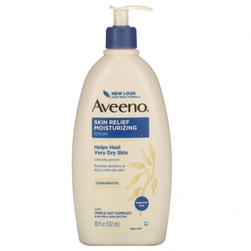 Aveeno, 피부 진정 모이스처라이징 로션, 향료 무함유, 532ml(18fl oz)