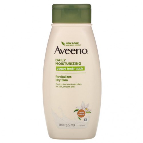 Aveeno, 데일리 모이스처라이징 요거트 바디워시, 바닐라, 532ml (18 fl oz)