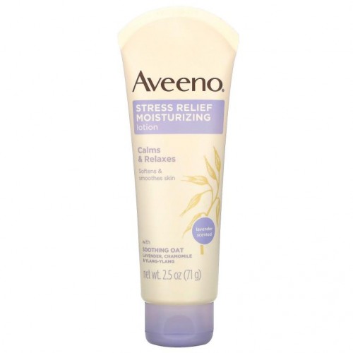 Aveeno, 스트레스 완화 모이스처라이징 로션, 라벤더, 71g(2.5oz)