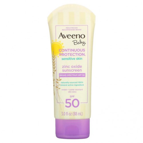 Aveeno, 유아용, 산화아연 자외선 차단제, SPF 50, 88ml(3fl oz)