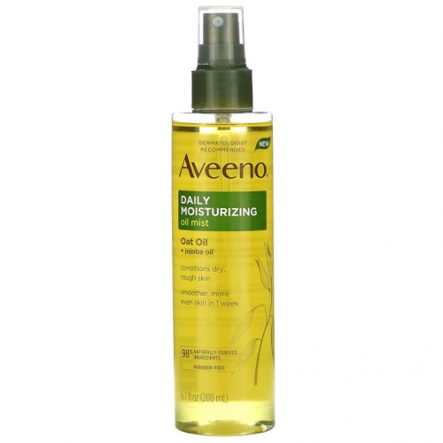 Aveeno, 데일리 모이스처라이징 오일 미스트, 오트 오일 + 호호바 오일, 200ml (6.7 fl oz)