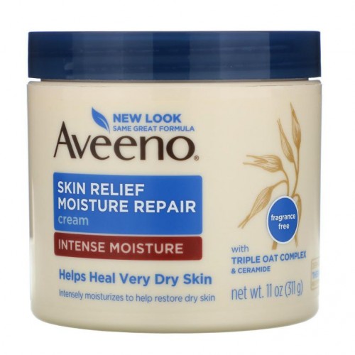 Aveeno, Active Naturals, 스킨 릴리프 모이스처 리페어 크림, 무향, 311g(11oz)