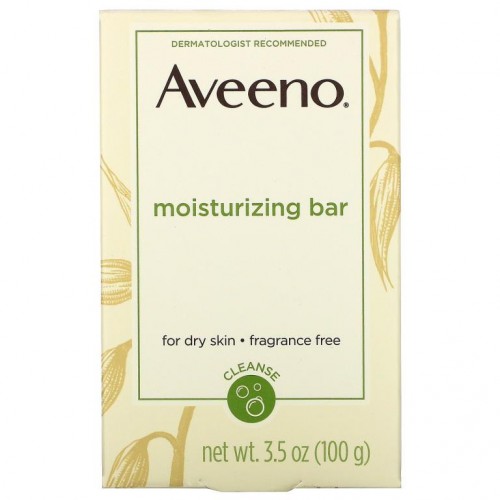 Aveeno, 영양 공급 귀리 함유 모이스처라이징 바, 무향, 100g(3.5oz)