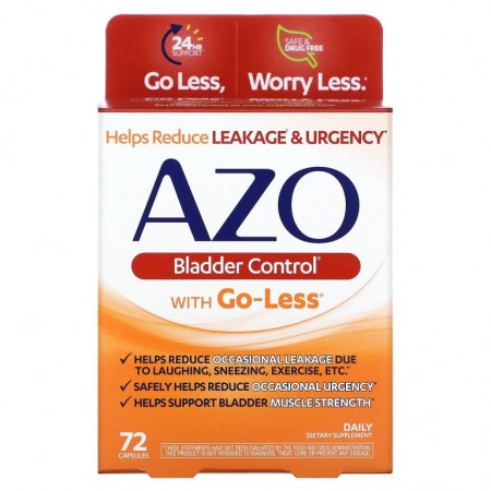 Azo, Bladder Control, Go-Less 함유, 캡슐 72정