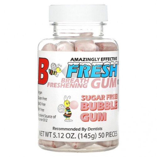B-Fresh, 브레스 프레싱 껌, 설탕 무함유, 풍선껌, 50개, 145g(5.12oz)