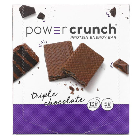BNRG, Power Crunch 프로틴 에너지 바, 트리플 초콜릿, 바 12개, 각 40g(1.4oz)