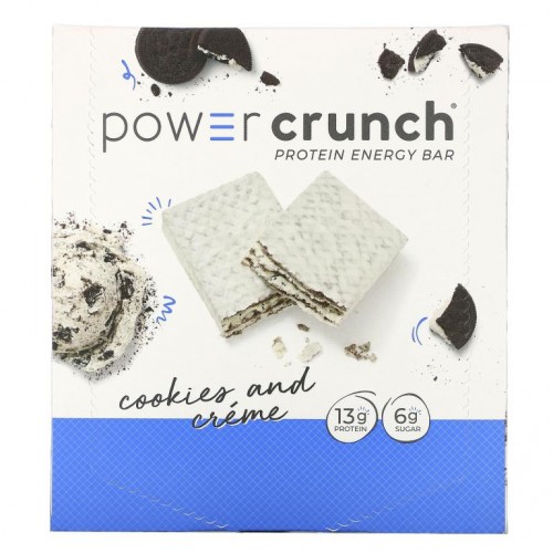 BNRG, 파워 크런치 단백질 에너지 바, 오리지널, 쿠키 앤 크림, 12 바, 각 1.4 oz (40 g)