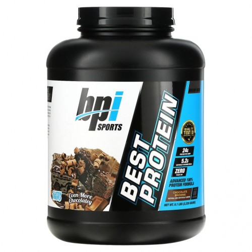 BPI Sports, Best Protein, 어드밴스드 100% 프로틴 포뮬러, 초콜릿 브라우니, 2,329g(5.1lbs)