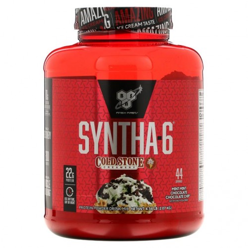 BSN, 신타-6, 콜드 스톤 크리머리, 민트 민트 초콜릿 초콜릿 칩, 4.56 lb (2.07kg)