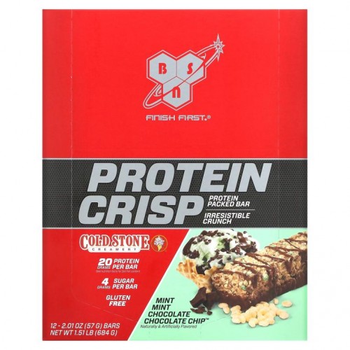 BSN, 프로틴 크리스프, Mint Mint Chocolate Chocolate Chip, 12개입, 각 57g(2.01oz)