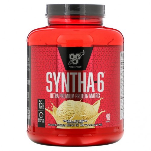 BSN, Syntha-6, 울트라 프리미엄 프로틴 매트릭스, 바닐라 아이스크림, 2.27kg(5lb)