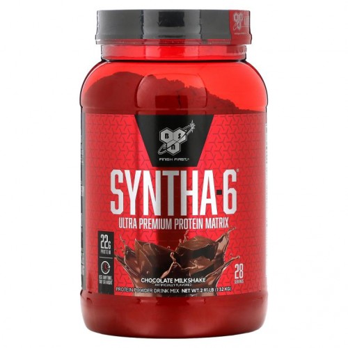 BSN, Syntha-6, 단백질 분말 드링크 믹스, 초콜릿 밀크셰이크, 2.91 lbs (1.32 kg)