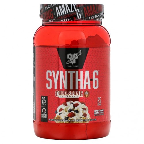 BSN, Syntha-6, Cold Stone Creamery, Berry Berry Berry Good 맛, 1.17kg(2.59lb)
