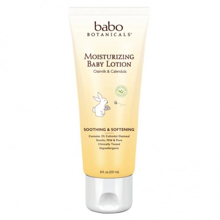 Babo Botanicals, 모이스처라이징 베이비 로션, 오트밀크 & 칼렌듈라, 237ml(8fl oz)